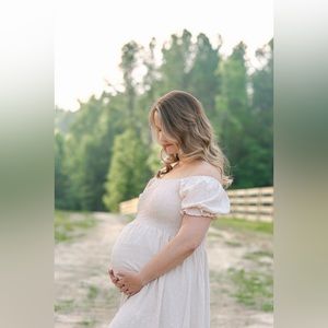 Cream maternity photo dress